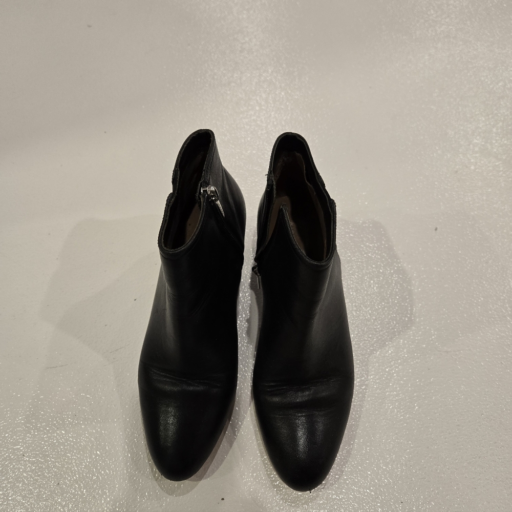 Elegant Black Coach Maya Leather Wedge Heel Ankle Boots Sz 6
